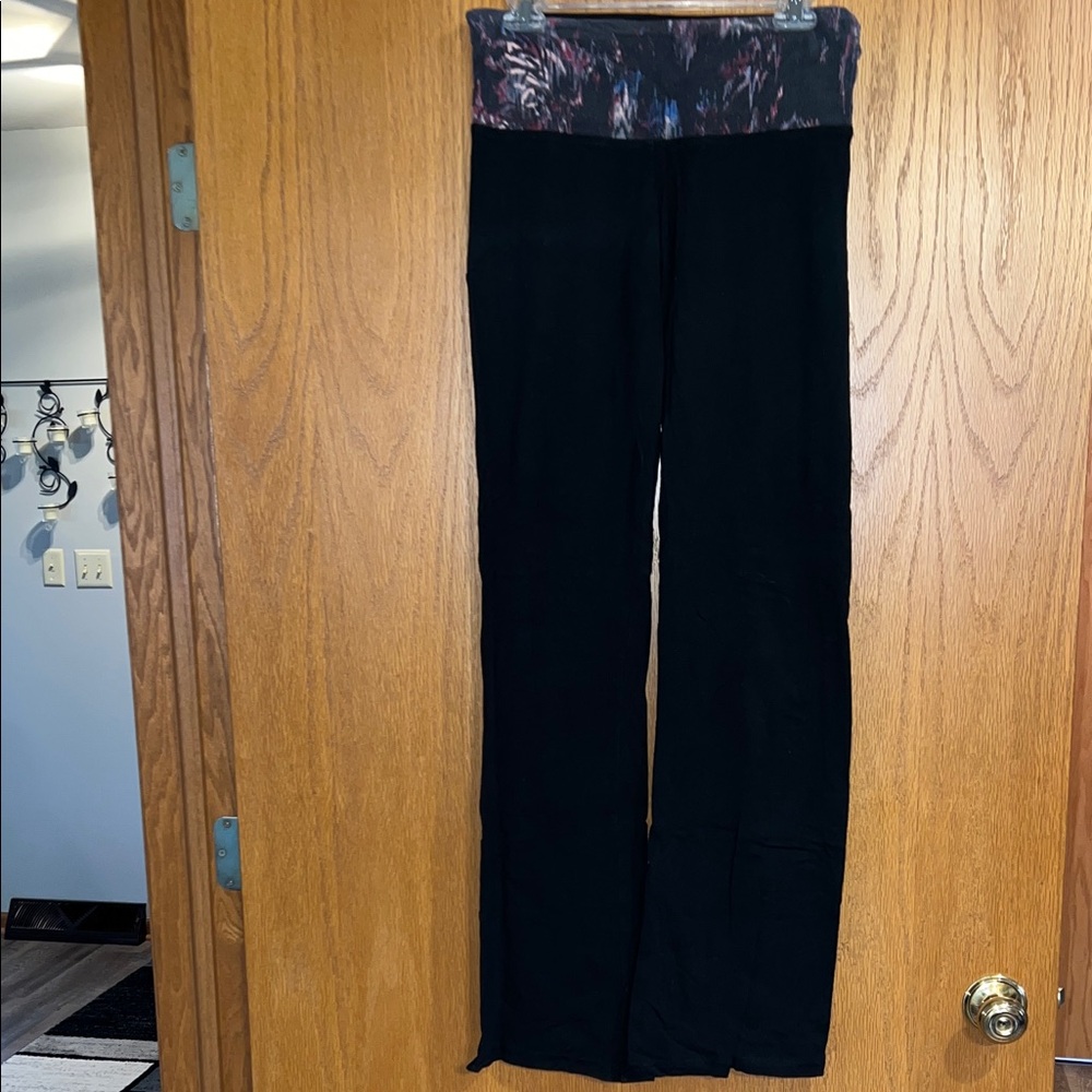 Black Yoga Pants with Colorful Waistband
